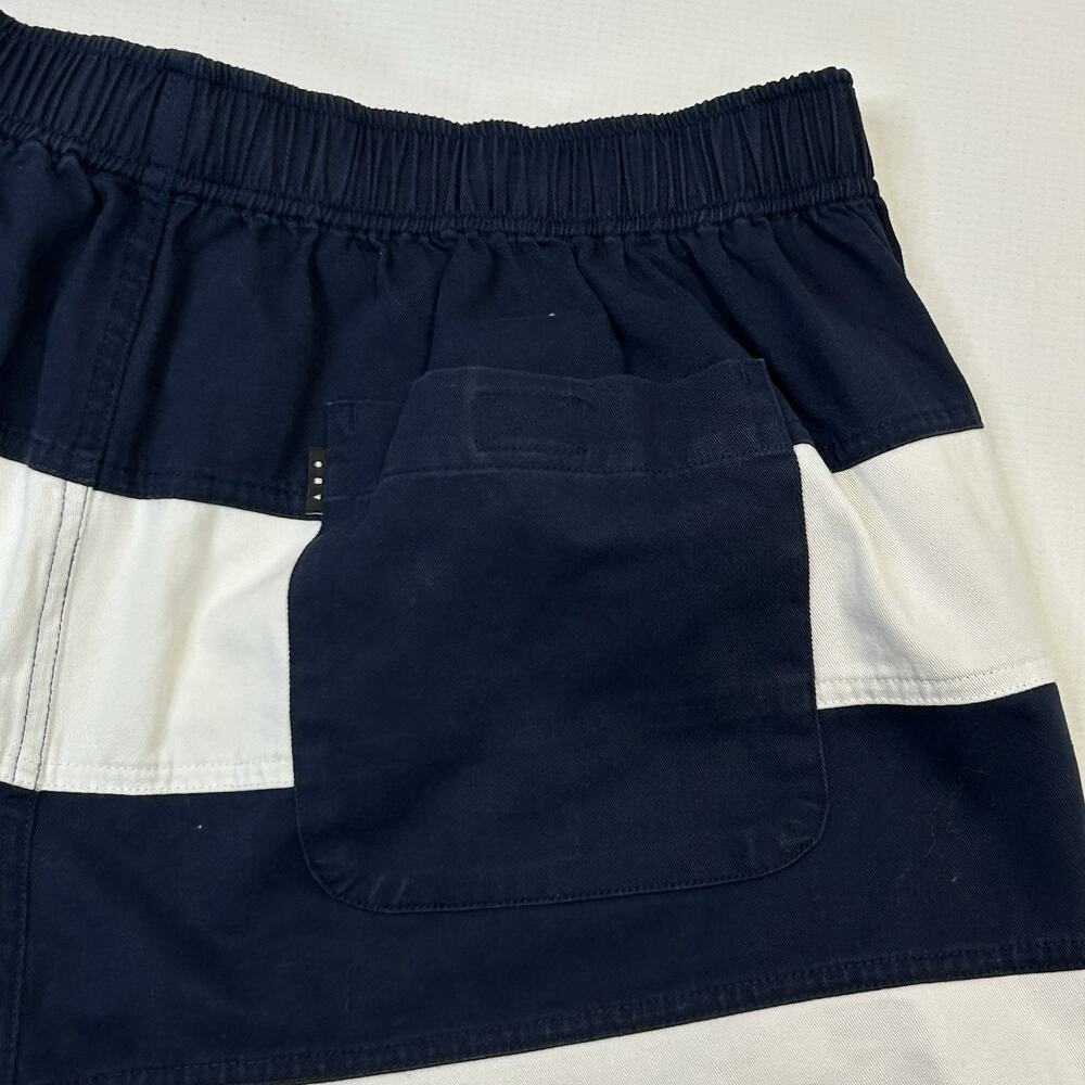 AYR Mens XL Cotton Shorts Chino Pull On Drawstring Waist 5.5" Blue Rugby Stripe - Picture 4 of 12